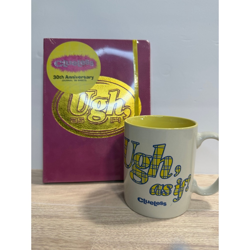 Clueless Journal and Mug Set Unisex OS Pink Yellow New 30th Anniversary Gift